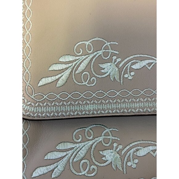 Lodis Embossed Mint Green Leather Crossbody Bag - Picture 4 of 7